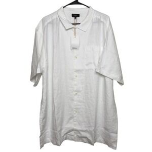Quince 100% European Linen Camp Shirt White Short Sleeve XXL LB58945-MIVN004